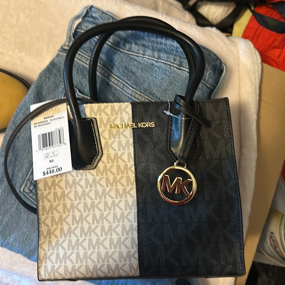 NWT - Michael Kors Black and Cream Crossbody Bag
